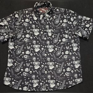 Lethal Threat Men's Chop It Short-Sleeve Button-Up Shirt Mens Size 3XL
